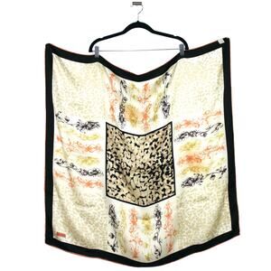 100% Silk Multi Color Patterned Square Large Scarf